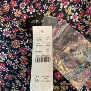 J.Crew ruffle neck puff-sleeve dress in floral print. Brand new with tags.